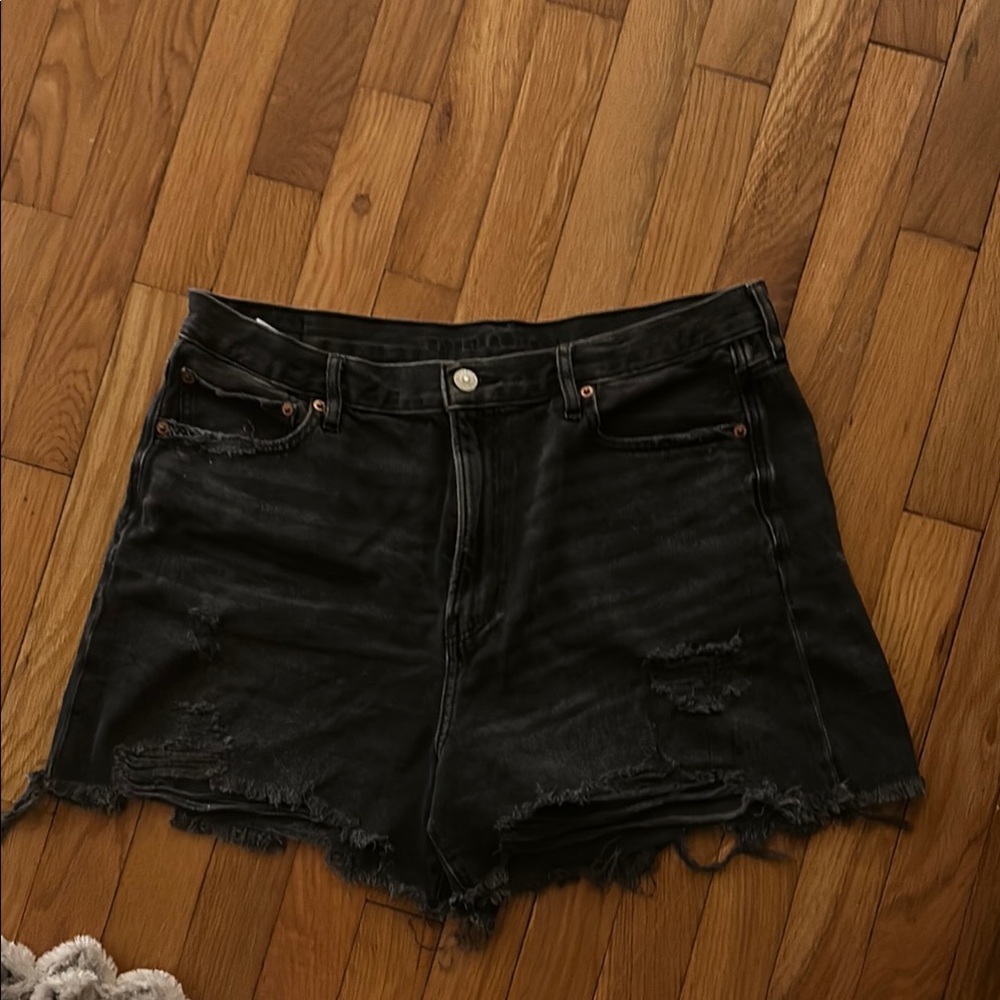 Black Distressed Women's Shorts